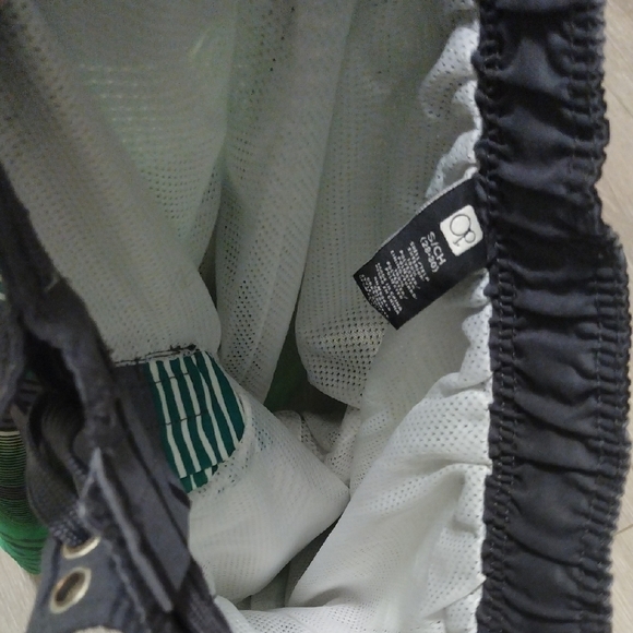 Green and Black Striped Swim Shorts - Picture 3 of 7